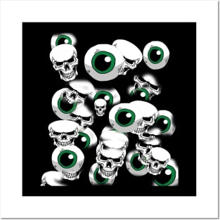 Skull with eyeys Posters and Art